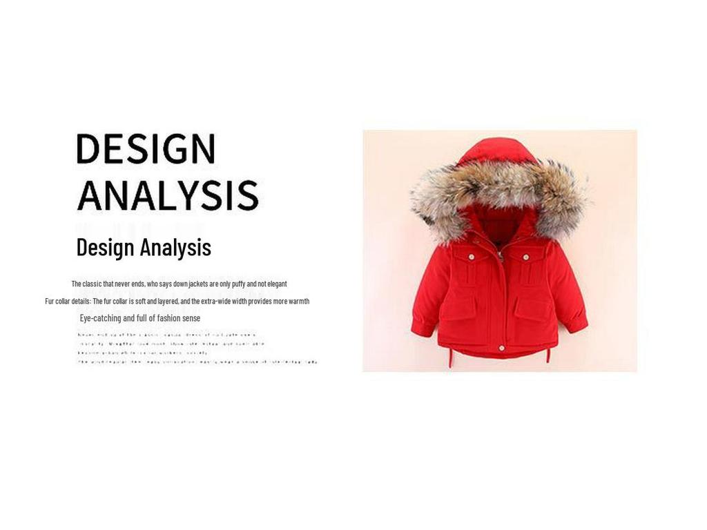 2024 Winter Kids' Down Jacket Set: Korean Style, Big Fur Collar, Two-Piece for Boys and Girls