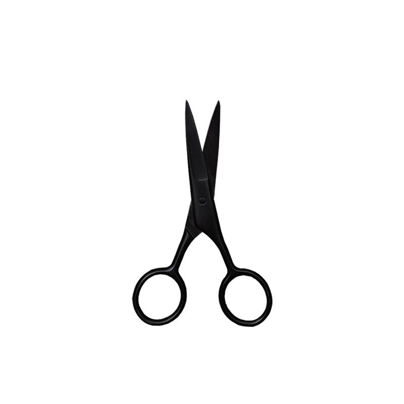 Black Stainless Steel Facial Hair Shears Cutting Mustache Eyebrow Trimming Barber Beard Scissors