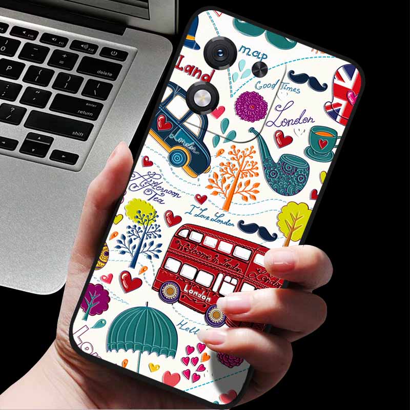 For Honor X70i 5G ABR-AN00 3D Relief Flower Emboss Soft Silicone Back Cover For Honor X70i X70i 5G Relief Emboss Case Honor X70i