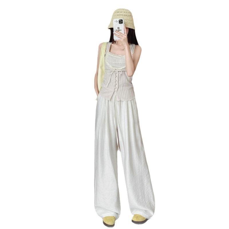 Lyocell cotton and linen wide-leg pants women's summer thin new high-waisted loose Yamamoto casual pants lazy mopping pants