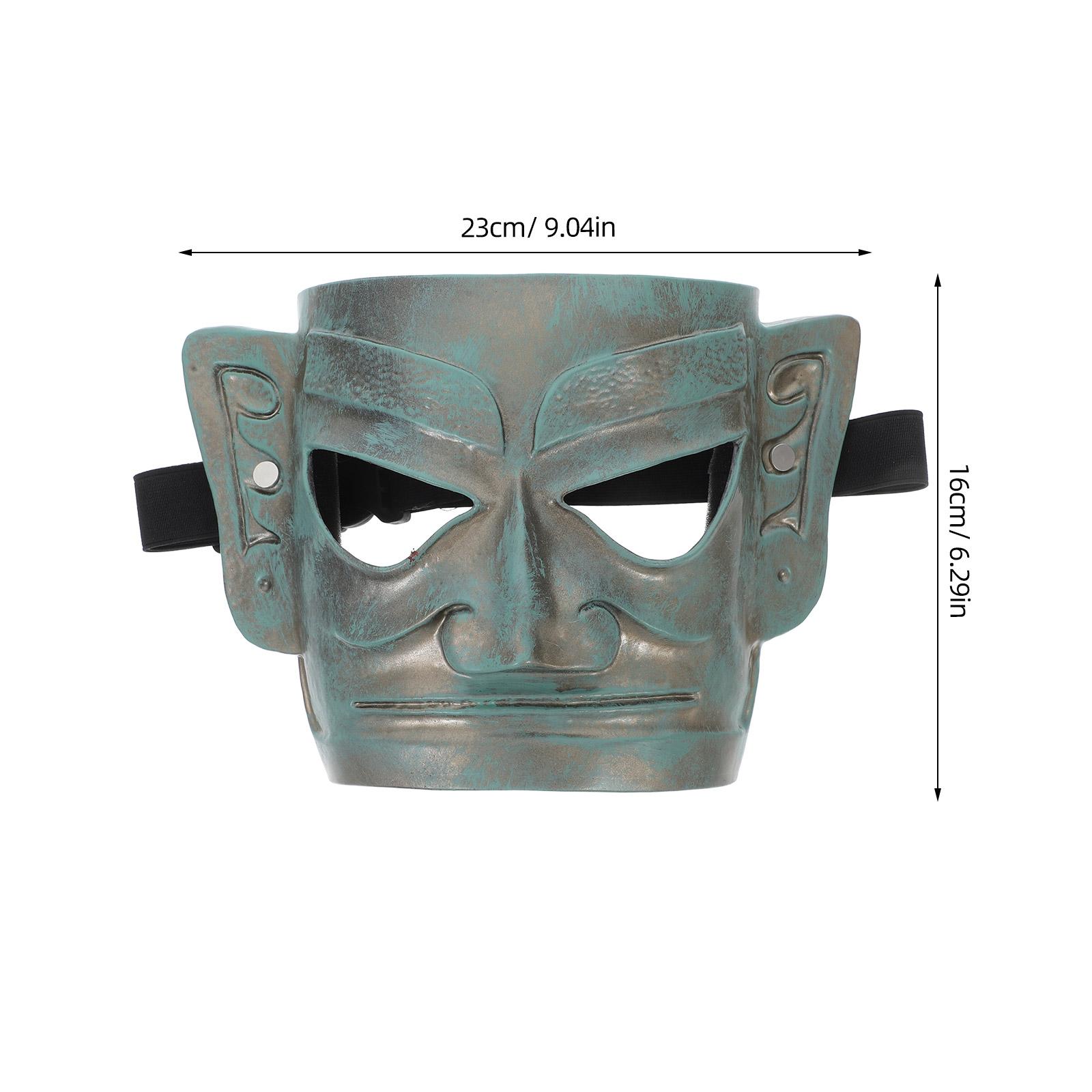 Sanxingdui Retro Full Face Mask Vintage Design Party Halloween Cosplay Costume Steampunk Mask Women Ball Masks