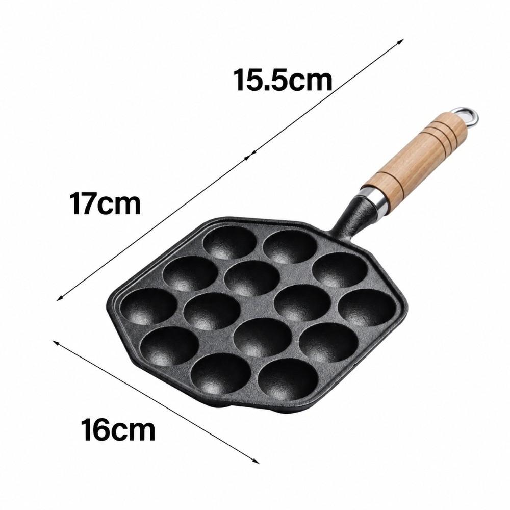 Gusseisen Aebleskiver Pfanne 14 Löcher Mochi Maker Takoyaki Maker Ebelskiver/Pfannkuchenbällchen