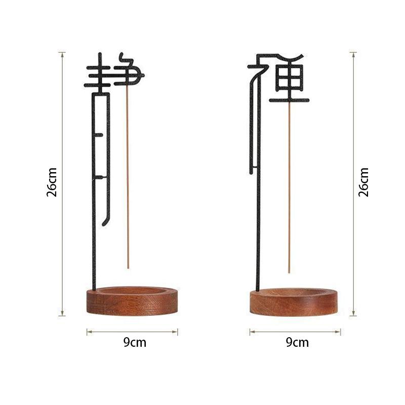 Chinesischer Zen Räucherstäbchenhalter für Stäbchen Umgedrehter Räuchergefäß mit hölzernem Aschefänger Buddhismus-Zubehör Heimdekoration 2025