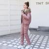 Women's Winter Solid-Color Minimalist Warm Set Thickened Hooded Coat with Large Fur Collar + Pants Two-Piece Set