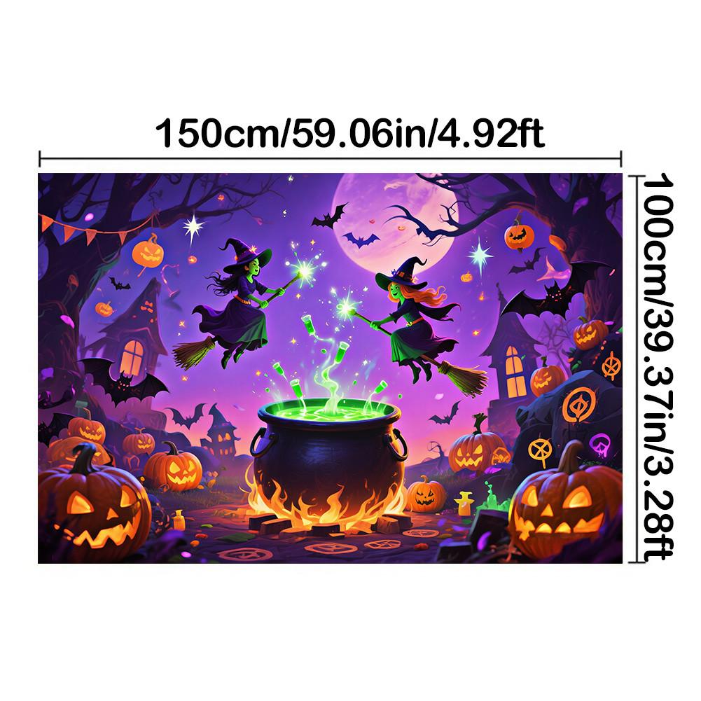 

Фон для Хэллоуинской вечеринки Ведьмин лес Полиэстер для фотобудки,Праздничное мероприятие,Празднование,Настенный декор 150*100cm/59*39in/5*3ft