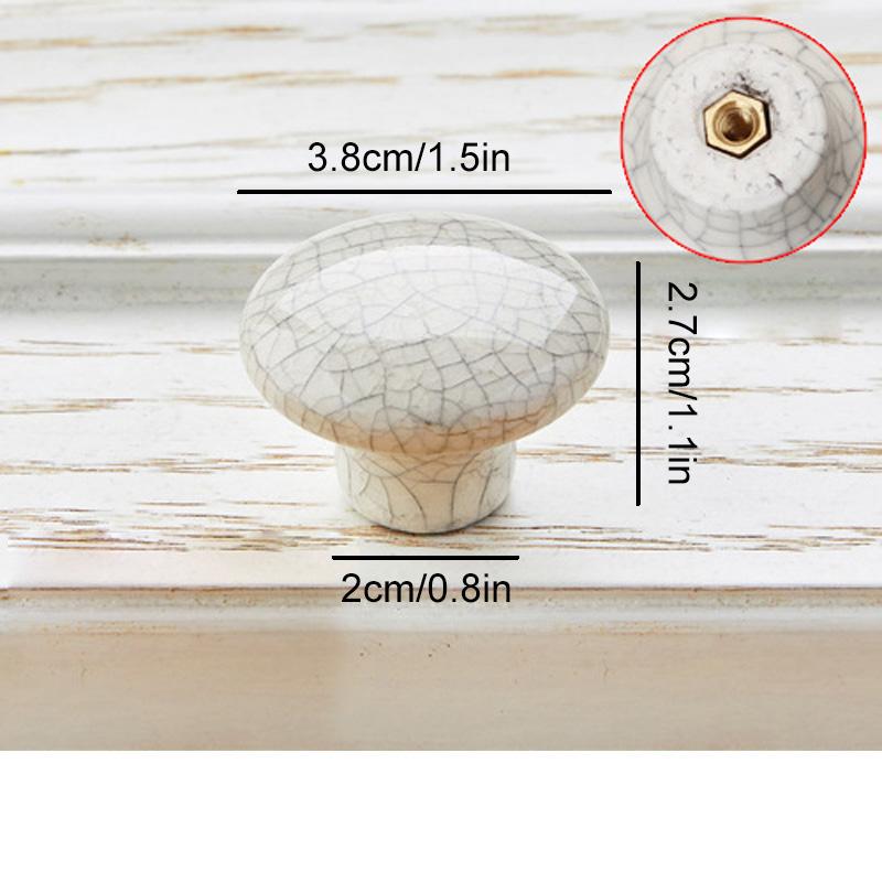 1PC Wardrobe Door Knobs Furniture Hardware Crack Design Antique Cupboard Drawer Pull French Style Cabinet Handle Ceramics