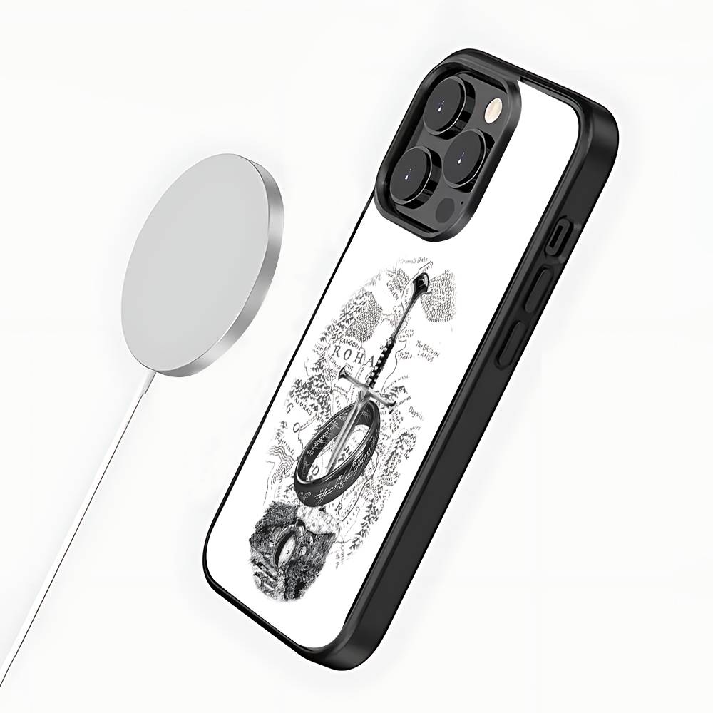L-Lord of the R-Rings Map Phone Case For iPhone 17,16,15,14,13,12,11,Pro,Max,Plus,Mini,SE4,E Magnetic Magsafe Wireless Charging