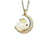 Moon Rabbit S925 Silver Jade Necklace - Elegant Clavicle Chain Gift for Women