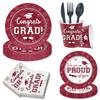 Red Graduation Season Theme Decorating College Graduation Party Disposable Tableware Party Supplies
