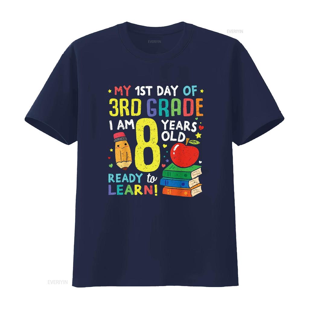 3rd Grade Back to First Day of School T Shirt Boys Girl  vintage Washed streetwear Top For Everyday Wear fashion Stretched