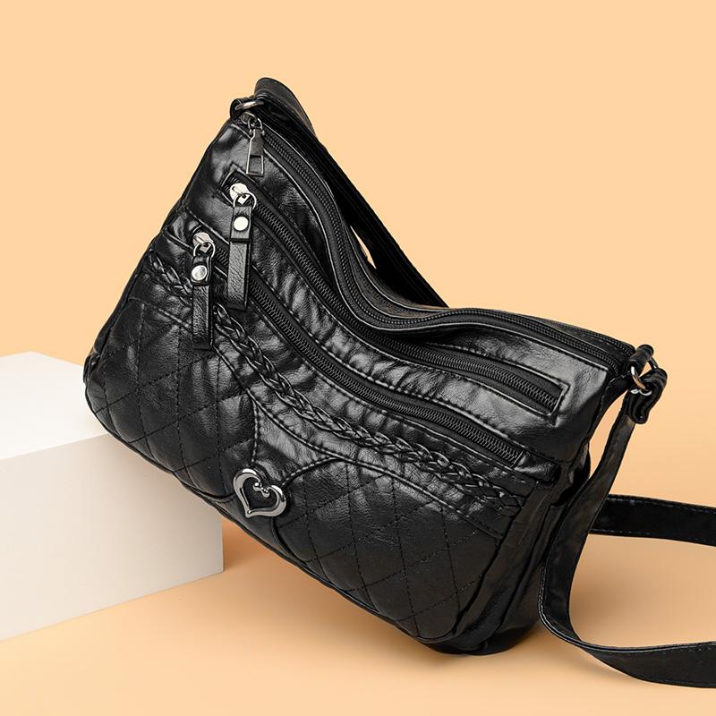 Мягкая кожаная сумка кроссбоди Женская сумка через плечо Маленькая квадратная сумка — фото 5