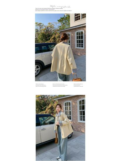 Damen Colorblock Stepp-Trenchcoat - Frühling/Herbst Koreanischer Stil, Mittellange Freizeitmodejacke