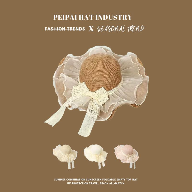 Versatile fashion seaside vacation sun protection visor big brim hat
