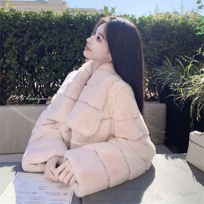 Palton scurt de lux pentru femei cu blană de nurcă artificială jachetă de înaltă calitate