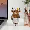 Environmentally Friendly Resin Decor Highland Cow Bathroom Figurine, Bathrobe Statue, Wateroroof Small Desktop Figurine Gift Animal Ornament for Sink
