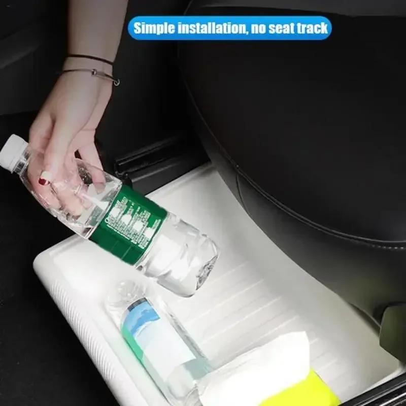 For Tesla Model Y Under Seat Storage Box Case Car Seat Organizer Vehicle Underseat Drawer Holder for Tesla Model Y Interior Tray