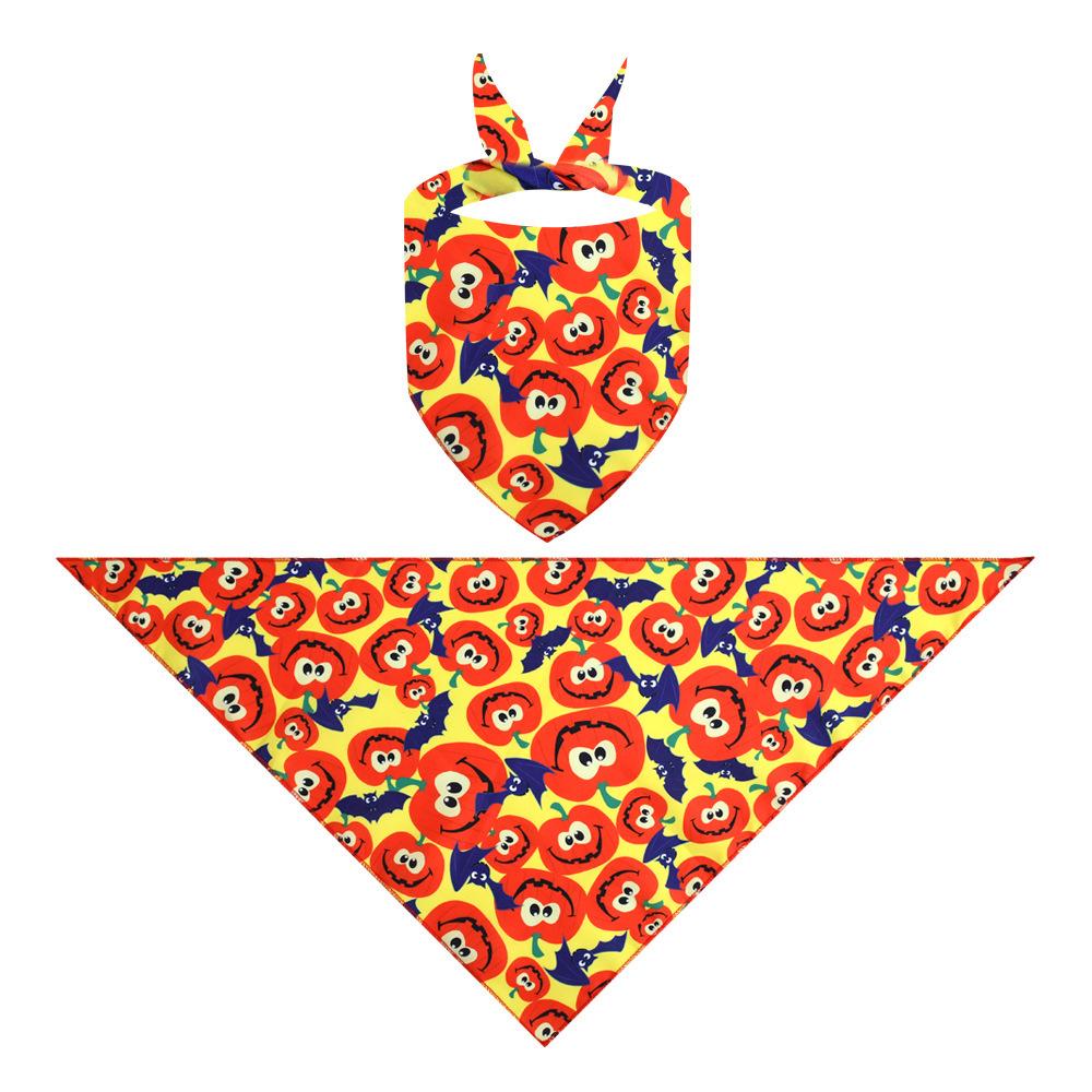 Halloween Pet Bandana Triangle Bib For Cats And Dogs Adjustable Collar Scarf Printed Neck Accessories Puppy Kitten Costume Decor