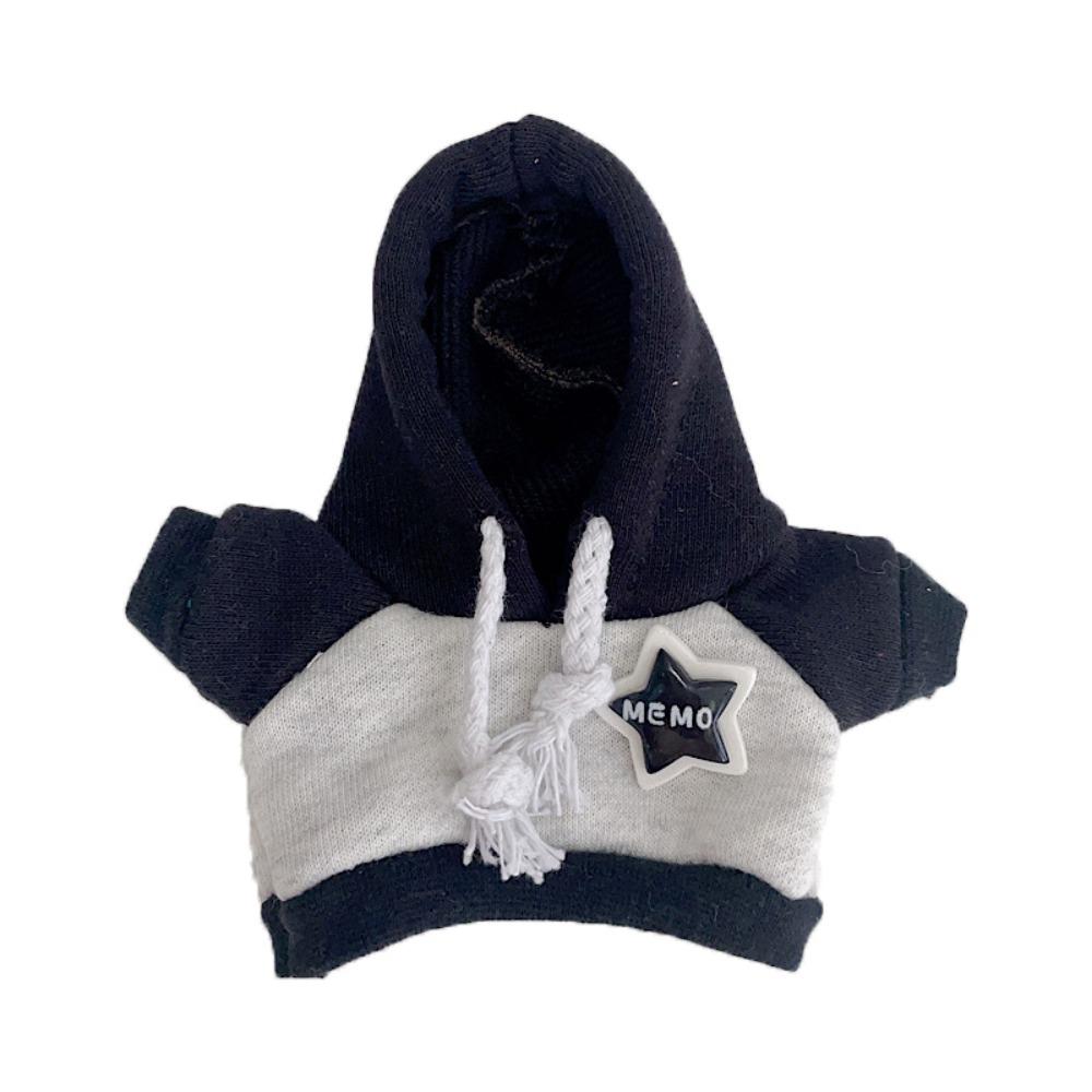 

Fashion Clothes Tops Hoodies Mini Idol Doll Contrasting Hoodies for 17cm Stuffed Dolls чорний
