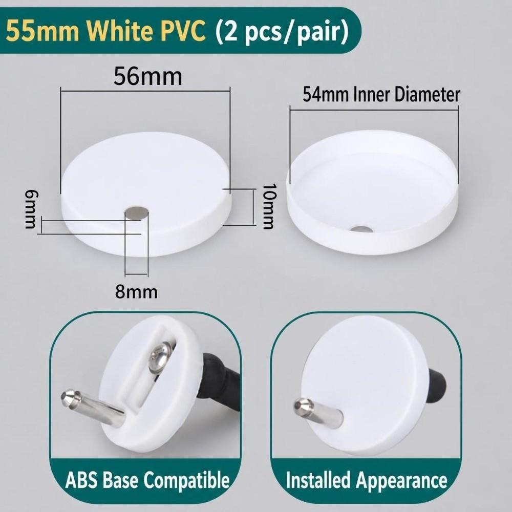 Tampa Decorativa para Parafuso de Dobradiça de Vaso Sanitário 55/60/65mm Tampa para Parafuso de Vaso Sanitário Reparo de Vaso Sanitário
