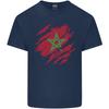 Zerrissene Marokko Flagge Marokkanischer Tag Fußball Unisex Leichtes Baumwoll-T-Shirt