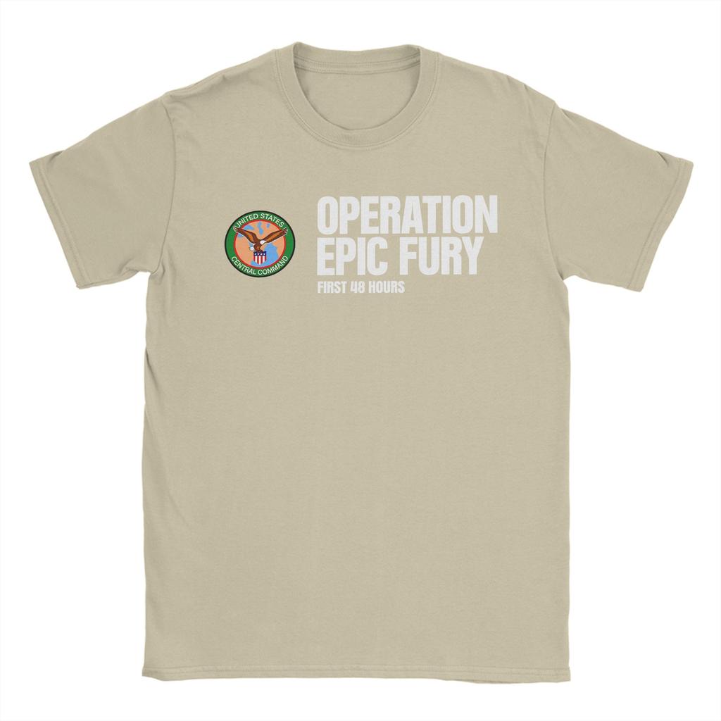 Mens T Shirt FAFO Operation Epic Fury TShirts Harajuku Beach Tees Y2K Funny 100 Cotton Tops Plus Size 6XL