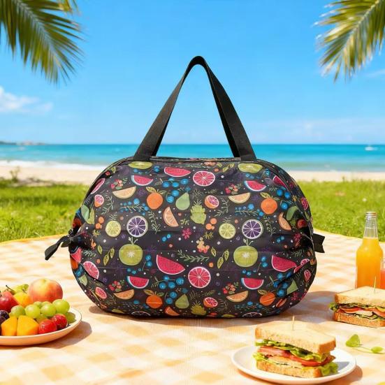 Katlanabilir Yeniden Kullanılabilir Bakkal Çantası Çiçekli Akordeon Katlanabilir Alışveriş Çantası Naylon Ağır Hizmet Alışveriş Bez Çantası Seyahat Piknik Kamp İçin Cebe Sığar