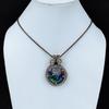 Titanium Druzy Gemstone Copper Wire Wrap Handmade Pendant Jewelry Gift For Love