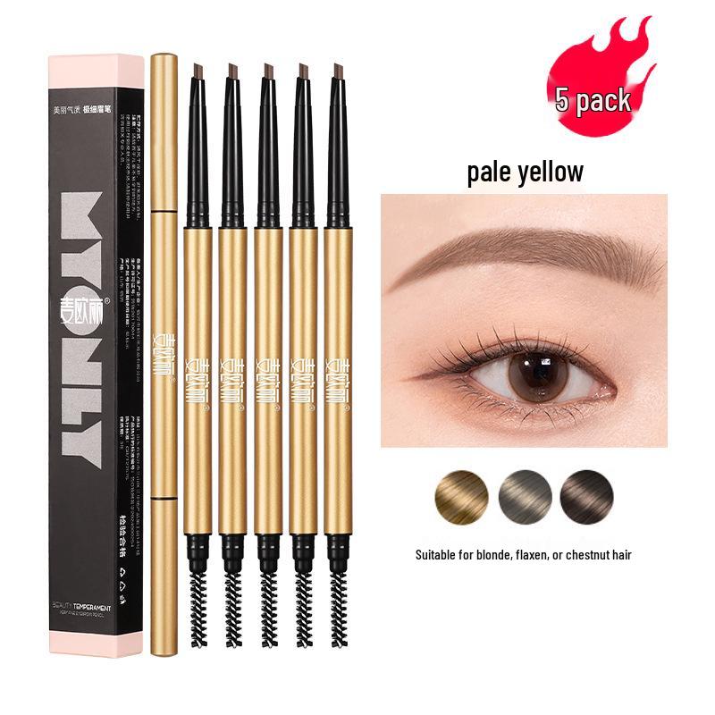 Ultra-Fine Gold Bar Eyebrow Pencil: Natural, Waterproof, Sweatproof, Long-Lasting, Non-Fading, Easy Outline for Women