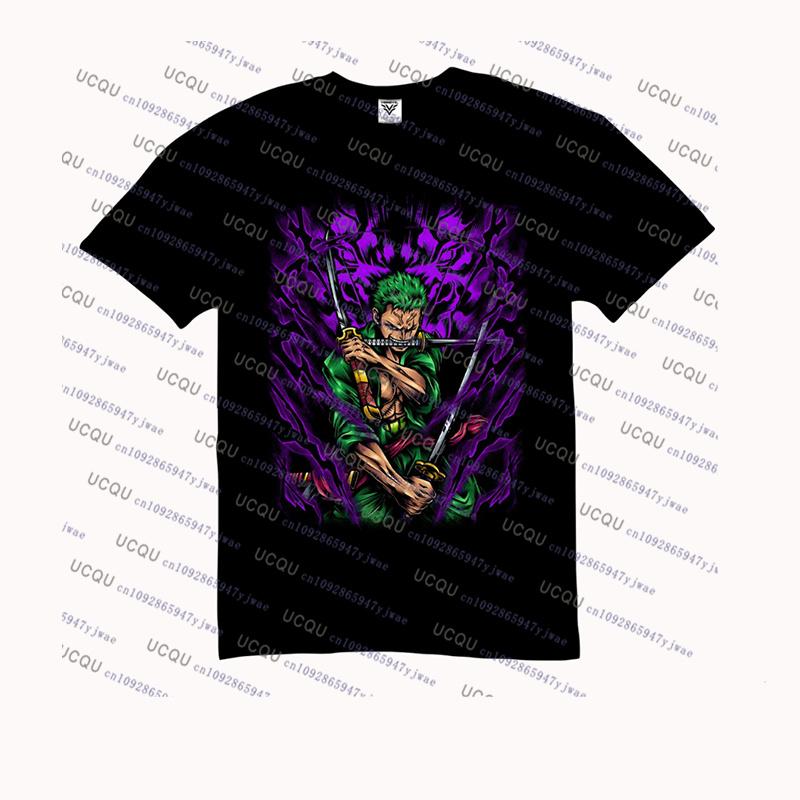 ONE PIECE Joint Short-sleeved T-shirt Luffy Gear5 Night Cotton Men's and Women Oversize Fashion Bandai Cosplay Tshirt Kid/Adult