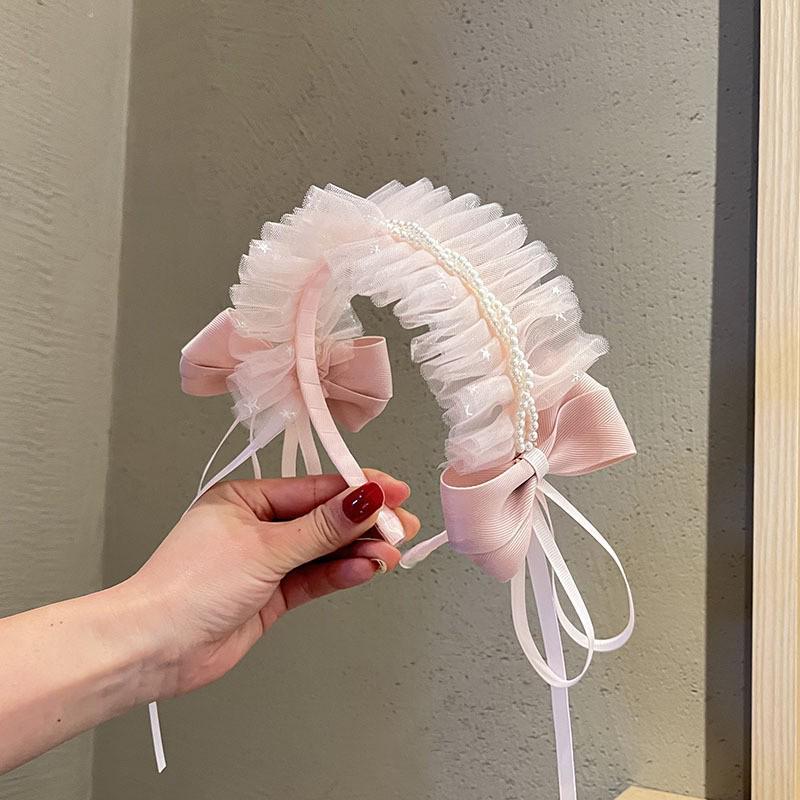 Retro Lolita Pleated Lace Headband & Hair Clip - Cute Children's Hair Accessories