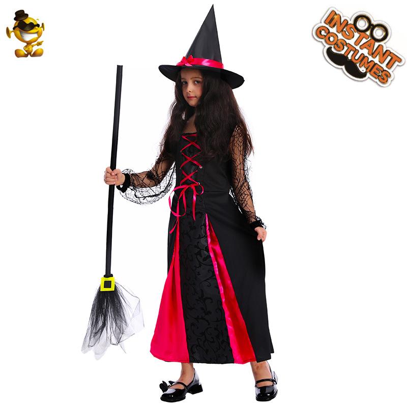 Halloween Children's Female Witch Role-playing Party Costumes, Little Girl Witch Stage Performance Costumes