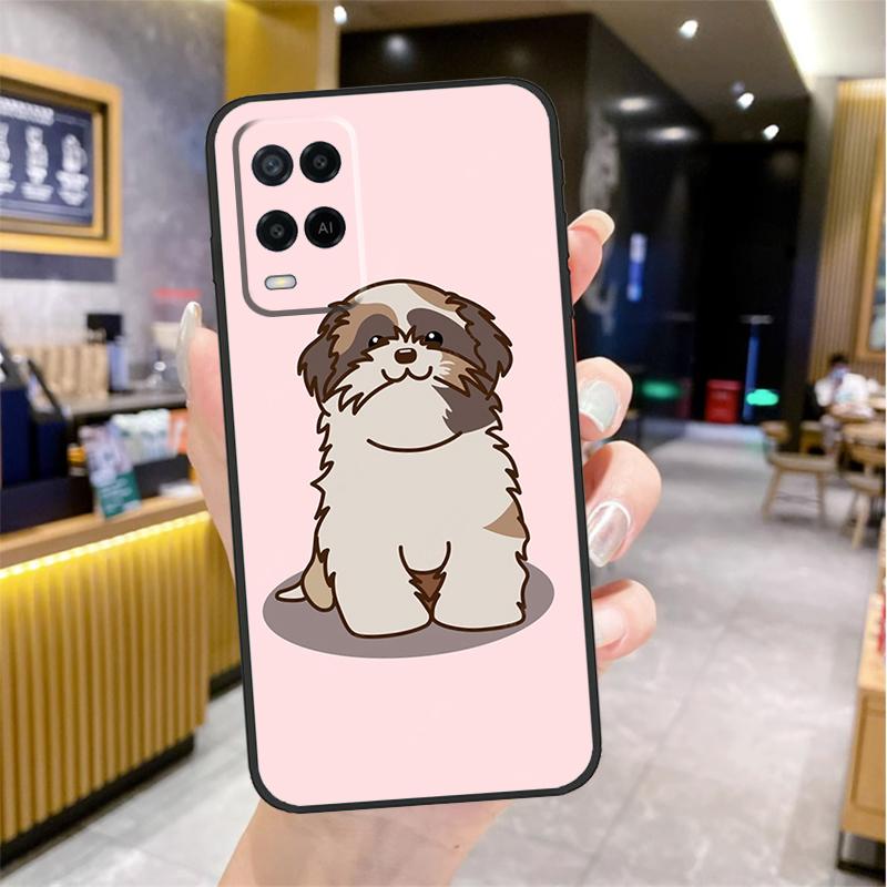 Cartoon Shih Tzu Dog Case For Oppo A98 A18 A38 A58 A78 A60 A80 A40 A96 A76 A16 A94 A74 A54 A15 A17 A57 A77 A5 Pro