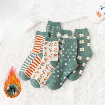 Women's Mid-calf Woolen Socks for Autumn and Winter, Fleece and Thickened Towel Socks for Winter, Long Calf Warm Socks for Autumn and Winter