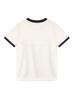 LA MAISON STUDIO Women'S Maison Chain Logo Single Jersey Ringer Short Sleeve T-Shirt Cream Navy (Fcf2Ts534W)