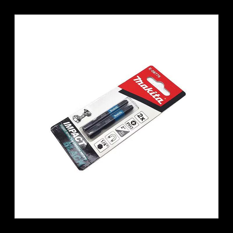 Makita PH3 50mm Magnetic Anti-Twist Screwdriver Bits (2-Pack) CN plug (adapter included)