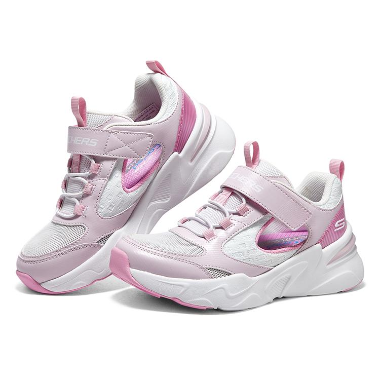 Skechers Fashion Velcro Casual Outdoor Running Non-Slip Durable Sports Sandals Kids Sandals White Pink 319025L-PKW
