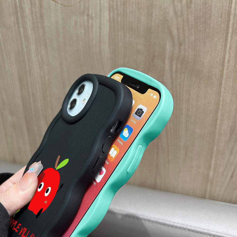 For iPhone Redmi 13 13C 14C Note 13 12 Pro Samsung A05 A06 A13 A14 A15 A16 Honor X6 X6a X8 X8a Cute Fruits Pattern Soft Silicone Wave Edge Phone Case