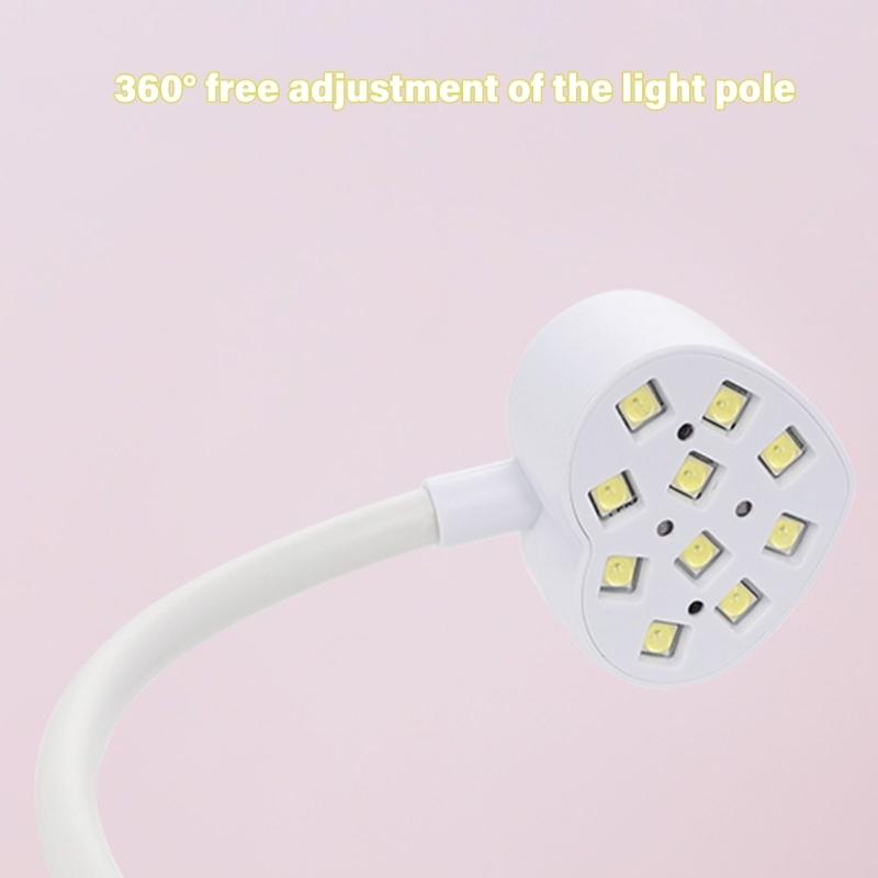 Quick-Drying Nail Dryer Rechargeable Nail Lamp with Heart Base Flexible Nail Light UV LED Nail Lamp for Gels Nails