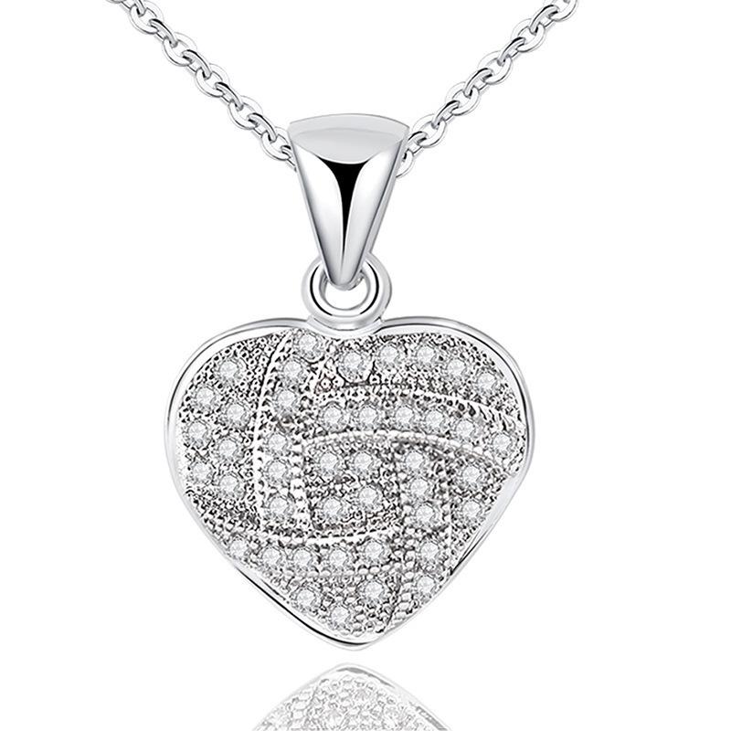 

BELLA BOX S925 Sterling Silver Heart-shaped Necklace For Women With Micro-inlaid Light Luxury Zircon Collarbone Jewelry алмаз