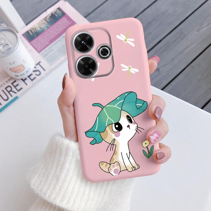 For Redmi 13 4G Phone Case Brown Leopard Print Soft Silicone TPU Cover Colorful Marble Fundas For Xiaomi Redmi 13 Redmi13 Coque