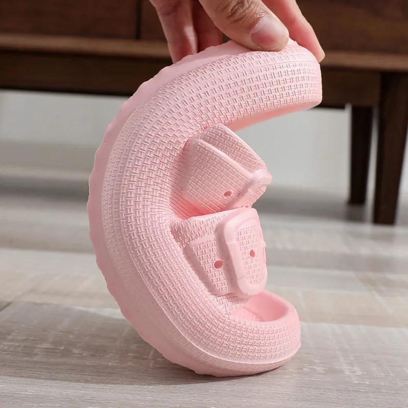 Fashion Rimocy 2025 Fashion Summer Slippers Women Indoor EVA Soft Sole Slides Women's Sandals Buckle Platform Flip Flops Shoes Woman 45