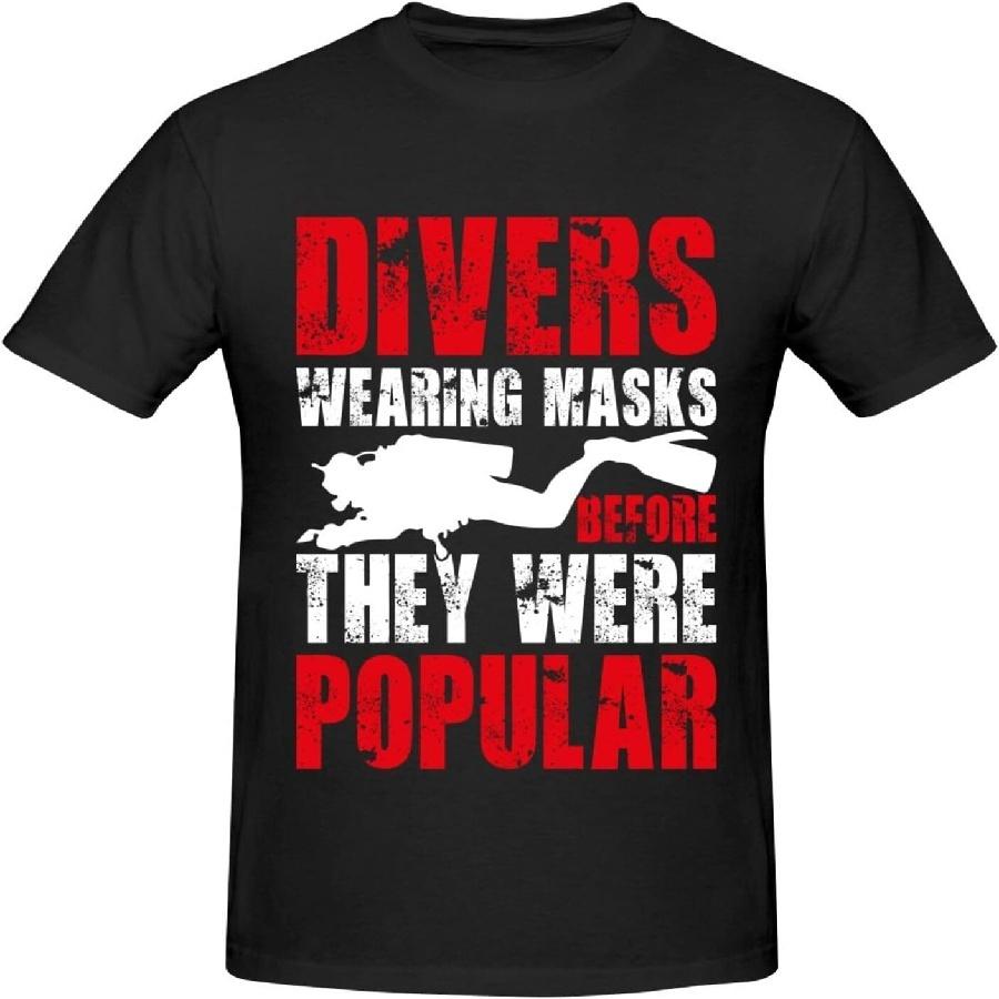 Divers Wearing Masks The Y were Popular T-Shirt Cotton Short Sleeve for Men Women T-Shirt XXXXXL чёрный