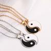 2 Pezzi/Set Collana Catena Tai Chi Acciaio Inossidabile Commemorativo Coppia Pendenti per Regalo