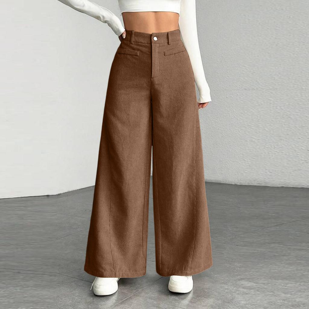Women's New Wide Leg Pants, Loose Fit Straight Leg Casual Trousers, European Comfortable Everyday Wear