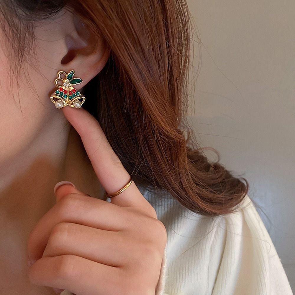 Bell Girl Gift Christmas Earrings Women Stud Earrings Korean Style Earrings Fashion Jewelry