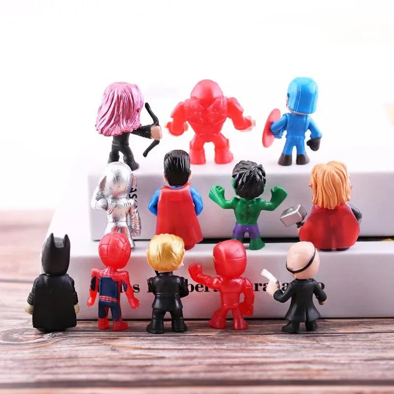 20Pcs/Set Marvel Avengers Hulk Thor Spider Man Venom Captain Decoration Action Figure Capsule Toys For Kids Xmas Gift
