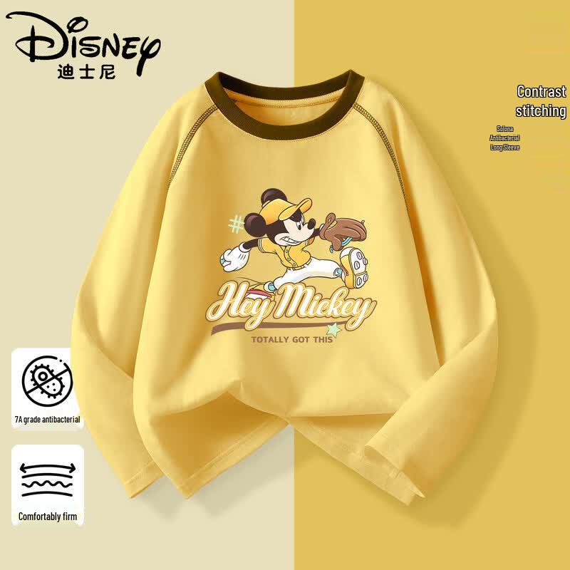 Disney Kids' Long Sleeve Color-Block Collar T-Shirt