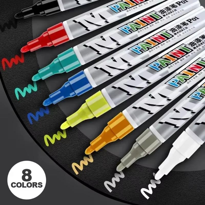 Waterproof Non-Fading White Black Red Paint Pen Graffiti Touch up Tire Marking Quick-Drying Marker for Auto Body Repair