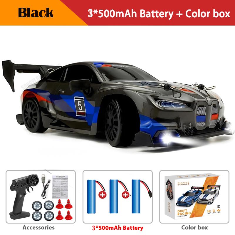 4WD RC Car With LED Remote Control Cars High Speed Fast Drift Racing 2.4G Radio RTR Vehicle GTRPRO Model Toy Kids Children Gift
