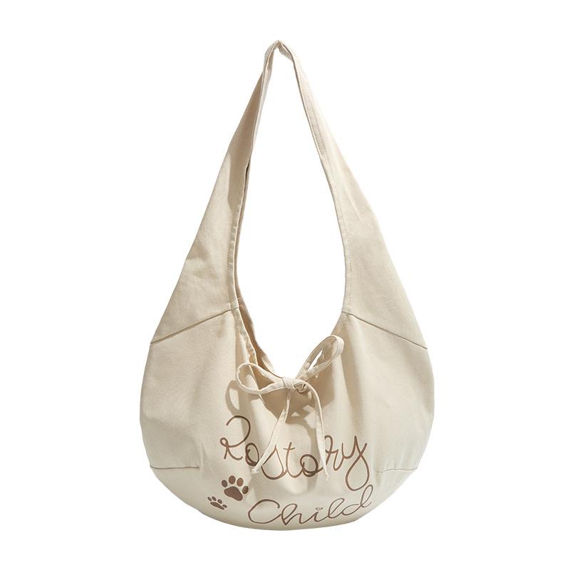 Wind letter simple and versatile spring and summer new canvas bag large capacity dumpling bag shoulder bag